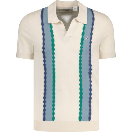 original penguin mens vertical stripe knitted polo tshirt birch