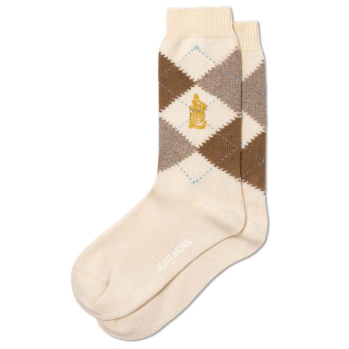 Scott Nichol Taylor Women's Retro Argyle Boot Socks in Cream