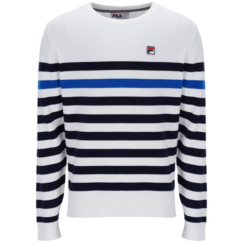 Fila Vintage Rakulan Retro Breton Stripe Pullover in White