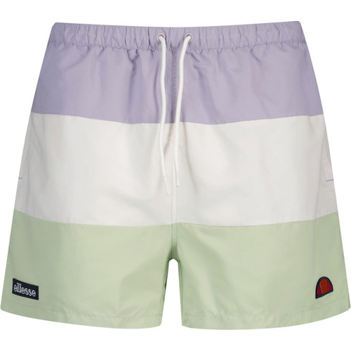 ellese mens cielo retro colour block drawstring swim shorts lavender white green