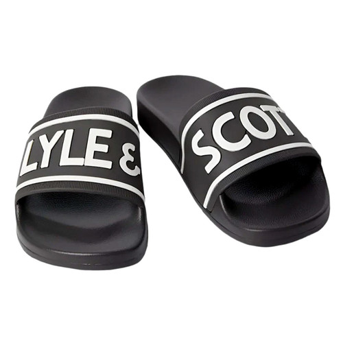 Lyle and Scott Classic Signature Sliders in Jet Black Main Photo