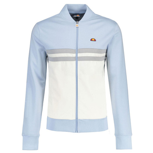 Ellesse Risani Retro Baseball Collar Track Jacket in Light Blue Front Photo