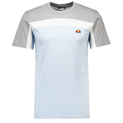 Ellesse Clerica Colour Block T-shirt in Light Blue Front Photo