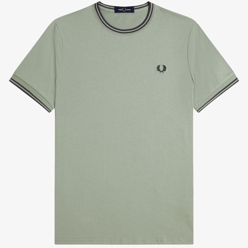 Fred Perry M1588 Twin Tipped T-shirt in Bay Leaf M1588V Z49  Main Photo Fred Perry M1588 Twin Tipped T-shirt in Bay Leaf M1588V Z49  Main Photo
