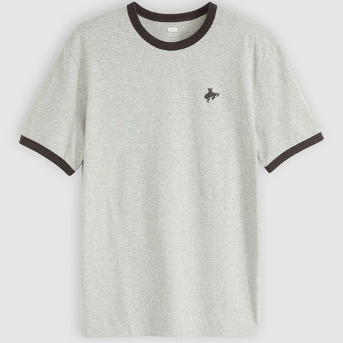 Levi's Embroidered Retro Ringer T-shirt in Grey and Black 003R50001 Main Photo