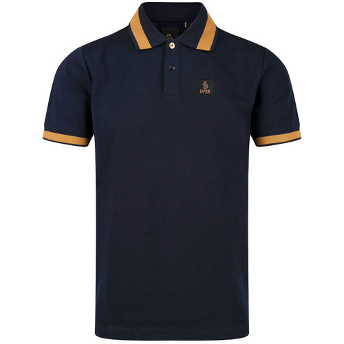 Luke Makati Honeycomb Textured Tipped Polo Top in Navy M771452 Main Photo