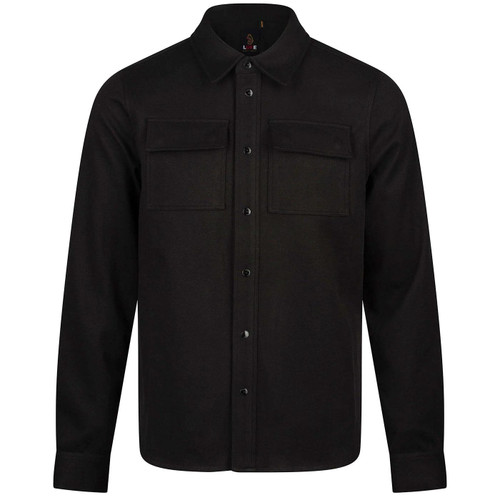 Luke Ettrick Retro Chest Pocket Overshirt in Black M780950 Main Photo