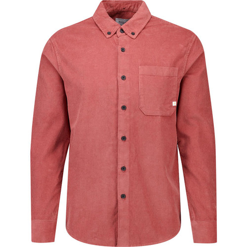 farah vintage mens spencer mod organic cotton cord long sleeve shirt varsity pink
