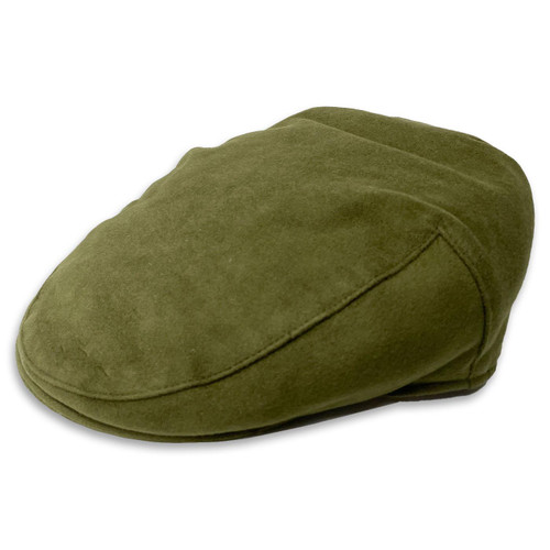 Failsworth Men's Retro Moleskin Flat Cap in Olive