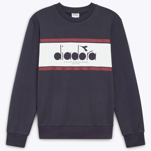 Diadora Retro 80s Colour Block Sweatshirt in Empire Red and Navy 502.181446 55016 Flat Shot