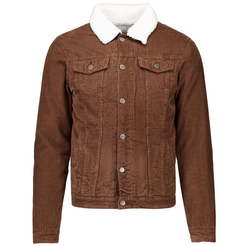 Madcap England Woburn Sherpa Collar Western Trucker Jacket in Cocoa