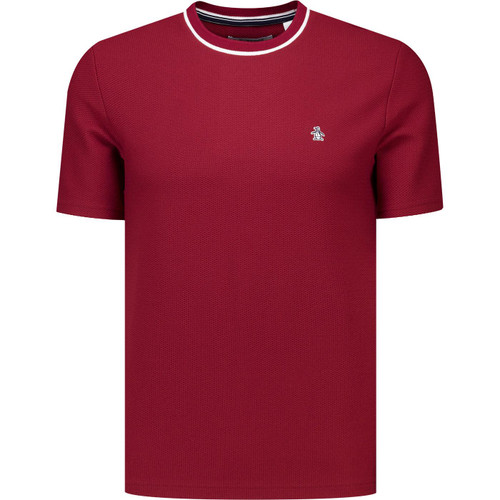 original penguin mens mod tipped textured pique psweater tshirt cabernet red