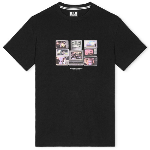Weekend Offender Vision Retro Stacked TV Graphic T-shirt in Black Flat Shot