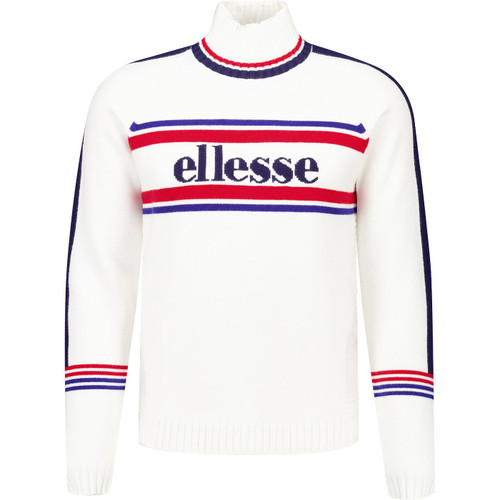 ellesse mens pellini jacquard logo high neck knitted jumper off white