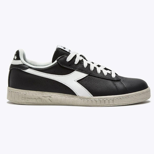 Diadora Game L Low Waxed Retro Trainers in Black and White