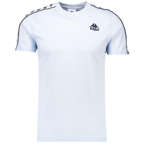 Kappa Banda Umari Retro 90s Taped Sleeve T-shirt in Azure Blue 