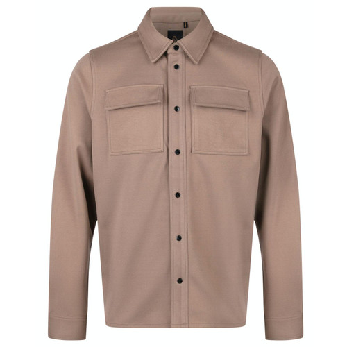 Luke Ettrick Men's Mod Textured Overshirt in Hard Nut M780950