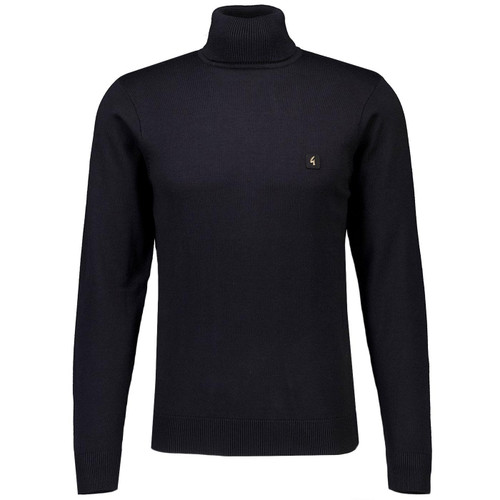 Gabicci Vintage Ricardo Retro Knitted Roll Neck Jumper in Black