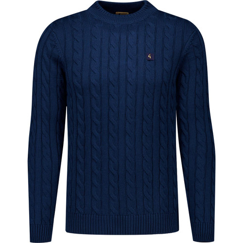 gabicci vintage mens temor cable knit crew neck jumper navy