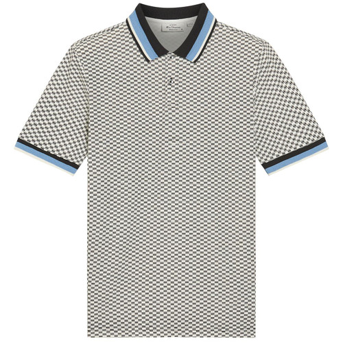 Ben Sherman Men's Mod Ska Chequerboard Polo Shirt in Black 1013057 290