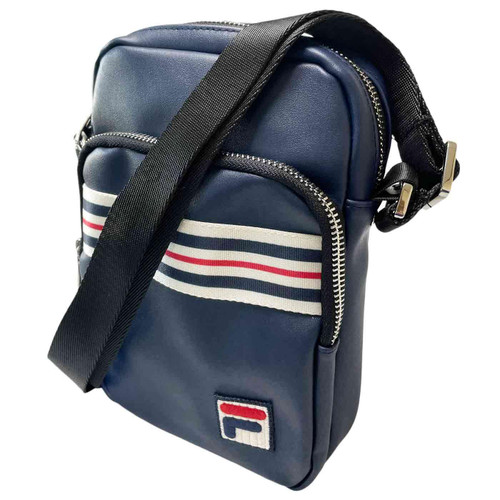 Fila Vintage Dress Retro Stripe Faux Leather Crossbody Bag in Navy