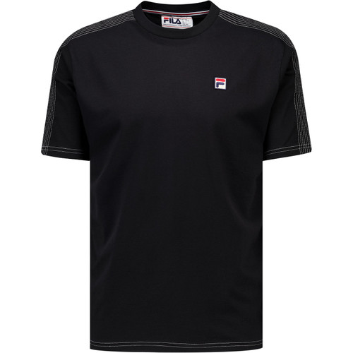 Fila Vintage Trey Retro 80s Stripe Sleeve T-shirt in Black