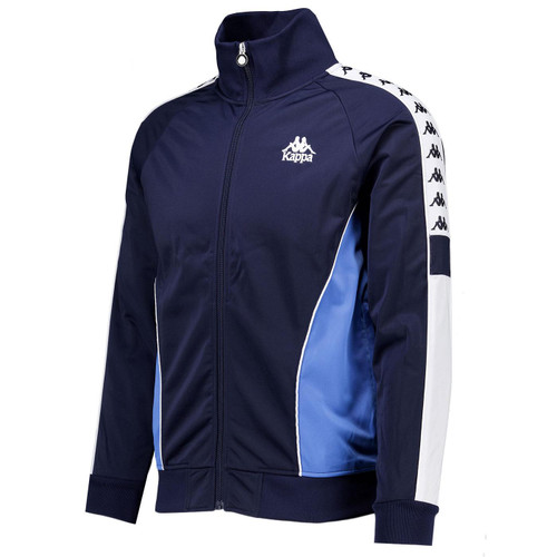Kappa Banda Merezo Men's Retro 1980s Colour Block Panel Track Top in Blue Night