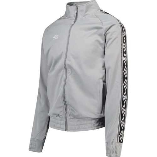umbro mens arm tape funnel neck full zip track top ultimate grey