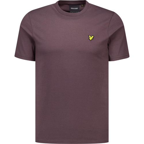 lyle and scott mens plain golden eagle applique plain crew neck tshirt espresso