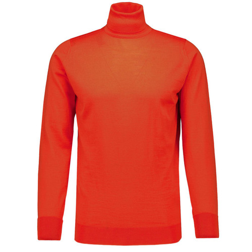 John Smedley Richards Retro 60s Roll Neck Jumper in Hardwick Orange