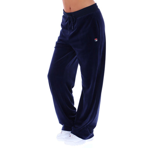Fila Vintage Womens Isabella Lounge Velour Track Pants Navy FW25WC005 410