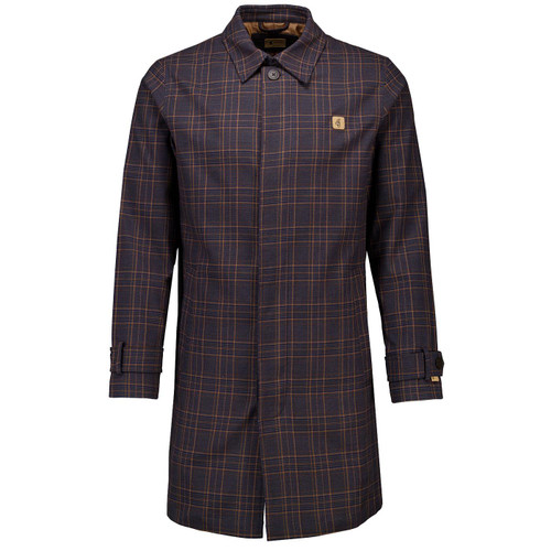 Gabicci Vintage Houghton Check Mod Men's Raincoat Mac Jacket in Charcoal V55GJ12