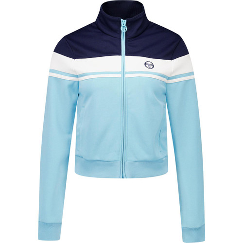 sergio tacchini womens miss damarin colour block zip track top maritime blue gardenia