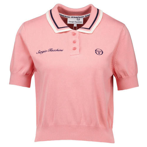 Sergio Tacchini Sofia Women's Retro Knitted Polo Shirt in Quartz Pink