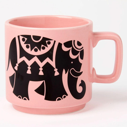 Magpie x Hornsea Pottery Retro 70s Pink Elephant Mug