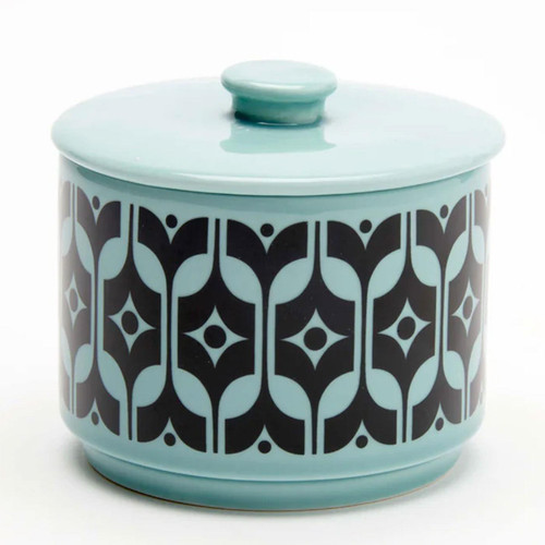 Magpie x Hornsea Pottery Retro 70s Lidded Bowl in Teal Blue
