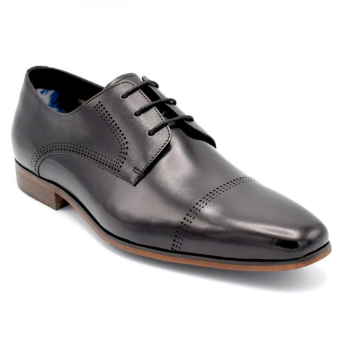 Paolo Vandini Galvin Men's Mod Smart Dress Shoes in Black Leather