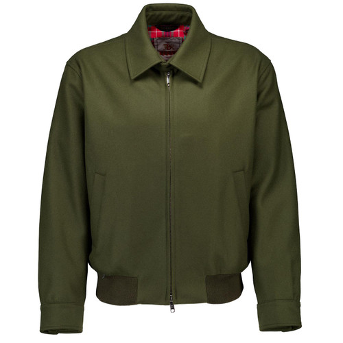 Baracuta G18 Melton Winter Bomber Jacket with Collar in Beech Made in England