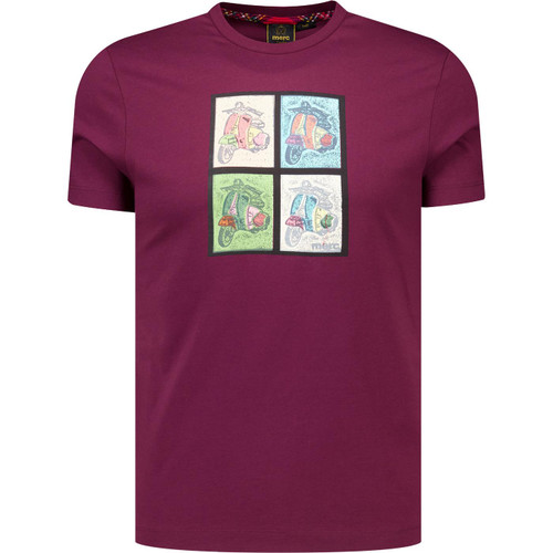 merc london mens metropole archive scooter pop art print tshirt burgundy