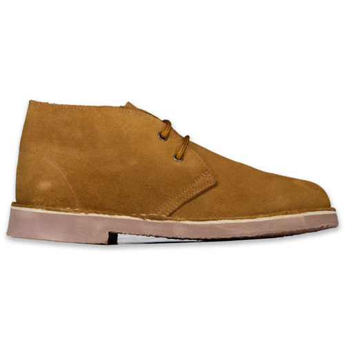 Roamers men's mod 2 eyelet suede desert boots in sand M467BS