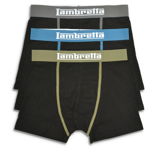 Lambretta Men's 3 Pack Boxer Shorts in Black SS8202