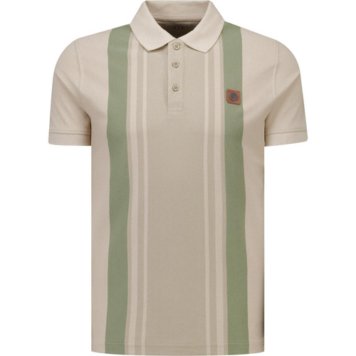 lambretta mens retro yarn dyed vertical stripe classic pique polo tshirt stone lambretta mens retro yarn dyed vertical stripe classic pique polo tshirt stone