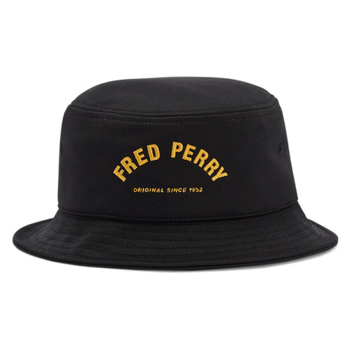 fred perry mens arch logo tricot 90s retro bucket hat black fred perry mens arch logo tricot 90s retro bucket hat black