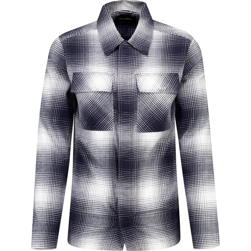 lyle and scott mens retro ombre check button though cotton overshirt night sky navy lyle and scott mens retro ombre check button though cotton overshirt night sky navy