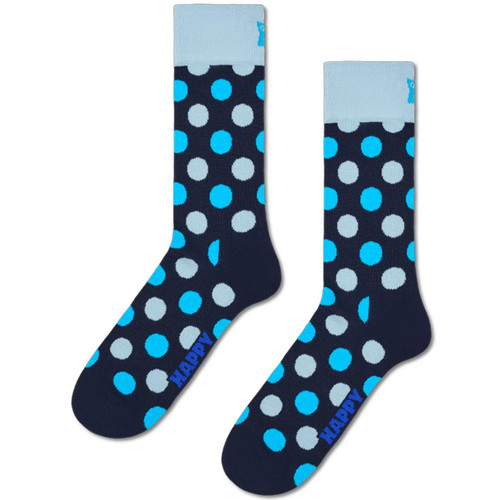 Happy Socks Mens Big Dot Socks in Navy/Blue P004631