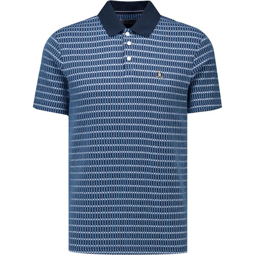 original penguin mens retro raised textured stripe polo tshirt dark sapphire blue