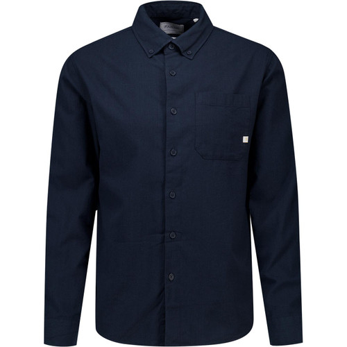 Farah Vintage Mens Netherton Bedford Cord Button Down Long Sleeve Shirt in True Navy