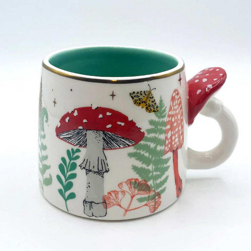 House of Disaster Forage Cream Retro Toadstool and Fern Mug in Box - Retro Gifts - Main View