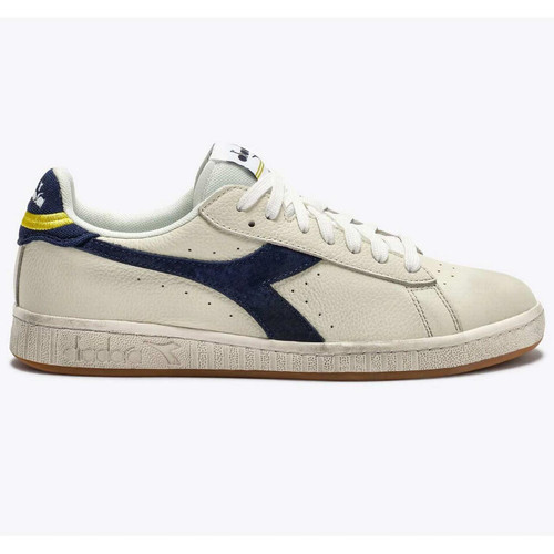 Diadora Game Low Jersey Waxed Retro Men's Trainers in White Navy Peony Main View