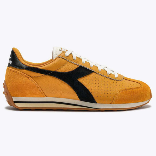 Diadora Rally Punched Men's Retro Trainers in Orange Mustard Main View